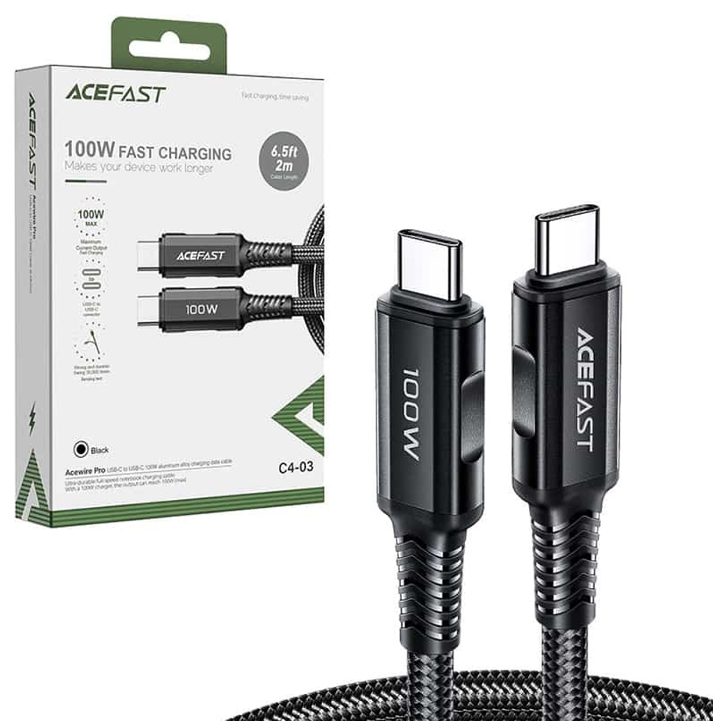 Кабель TypeC - TypeC ACEFAST C4-03 100W (черный) 2м