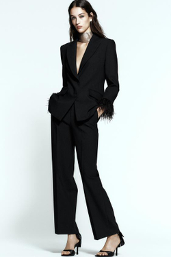 ZARA БРЮКИ ПРЯМОГО КРОЯ С ВЫСОКОЙ ПОСАДКОЙ, ЧЕРНЫЙ