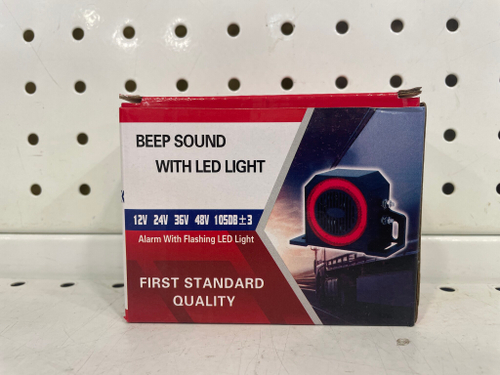 Н015 / Электрический звуковой сигнал заднего хода с красной подсветкой 12-24v 105+-3db Н015 (1 шт)