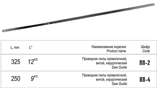 ТМ- ПП-4 Проводник пилы проволочной, 250 мм (НОВОЕ ИСПОЛНЕНИЕ)