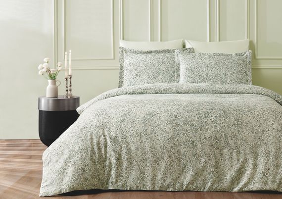 Постельное белье MARY зелёный сатин делюкс TIVOLYO HOME Турция