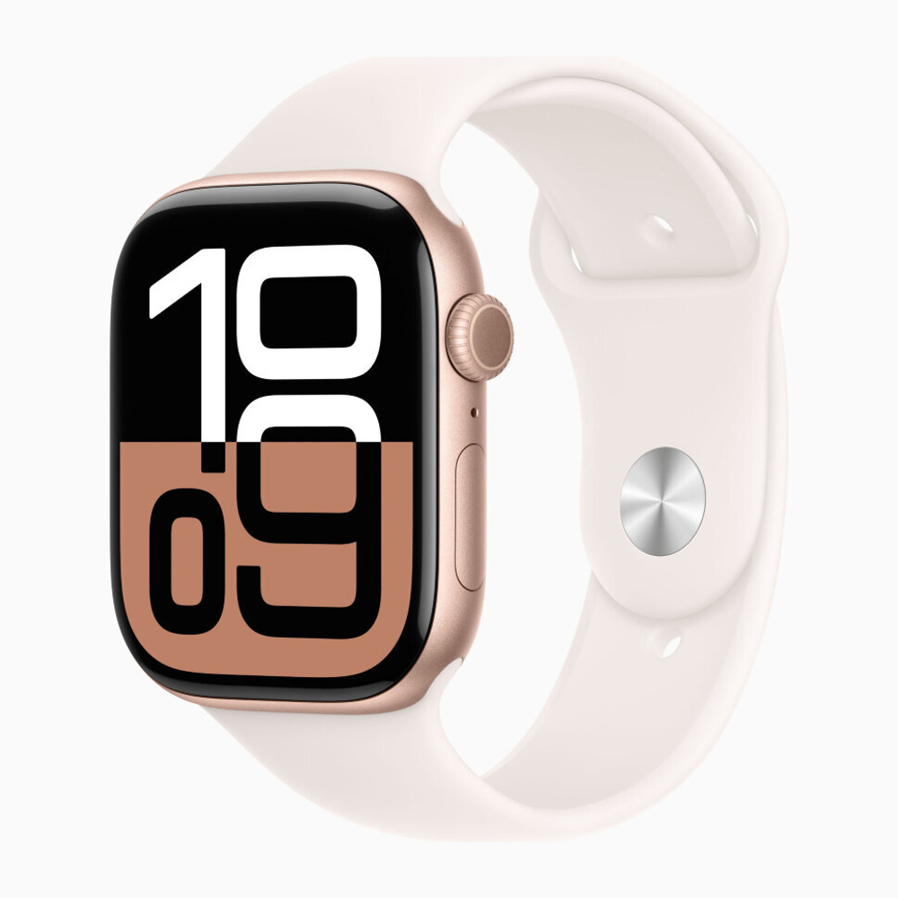 Часы Apple Watch Series 10 46mm Rose Gold Aluminium Case, Sport Band (Light Blush) M/L