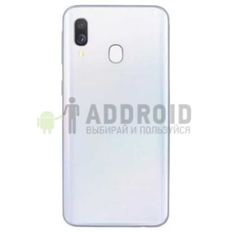 Задняя крышка для Samsung Galaxy A40 A405 (Перламутр белая) со стеклом камеры