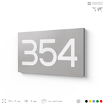 Номер на дверь 354, табличка на дверь для офиса, квартиры, кабинета, аудитории, склада, серая 120х70 мм, Айдентика Технолоджи