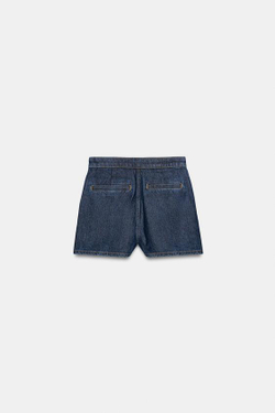 ZARA ДЖИНСОВЫЕ ЮБКА-ШОРТЫ Z1975 С ПРЯЖКОЙ, СИНИЙ