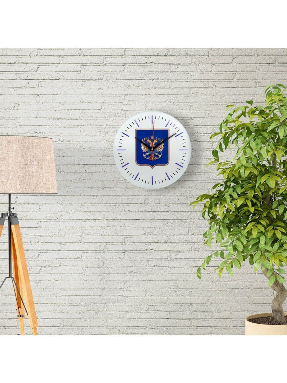 Настенные часы "герб Росрыболовства 02 52" Декор для дома, подарок