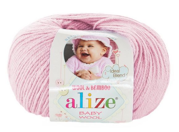 Пряжа Baby wool ( Alize) 184 Светло-розовый, фото