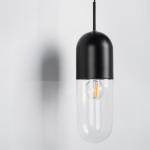 690517 Бра RAMO 1х40W E27 ЧЕРНЫЙ МАТОВЫЙ/ПРОЗРАЧНЫЙ