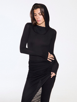 BLACK HOODED LONGSLEEVE