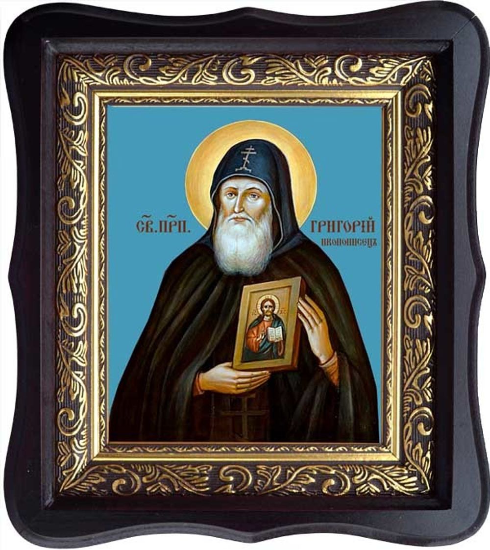 Григорий Печерский, преподобный иконописец. Икона на холсте.