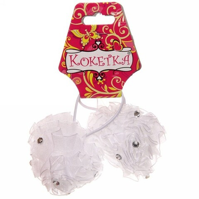 Банты для волос детские 2шт «Кокетка - Magic Girls Mina», со стразами, цвет белый, d-6см