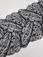 Кружево эластичное черное с блеском КС56 (19 см)