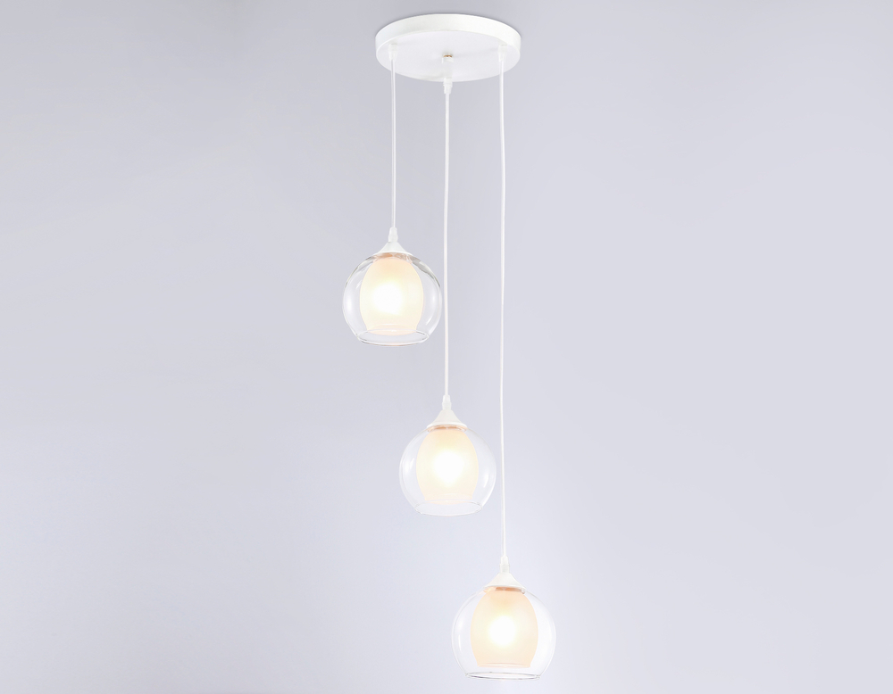 Подвесной светильник TR3540/3 WH/CL/FR белый/прозрачный/белый матовый E27*3 max 40W D281*800