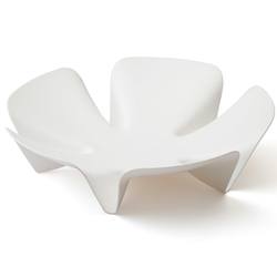 Ваза для фруктов Flower белая Qualy