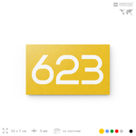 Номер на дверь 623, табличка на дверь для офиса, квартиры, кабинета, аудитории, склада, желтая 120х70 мм, Айдентика Технолоджи