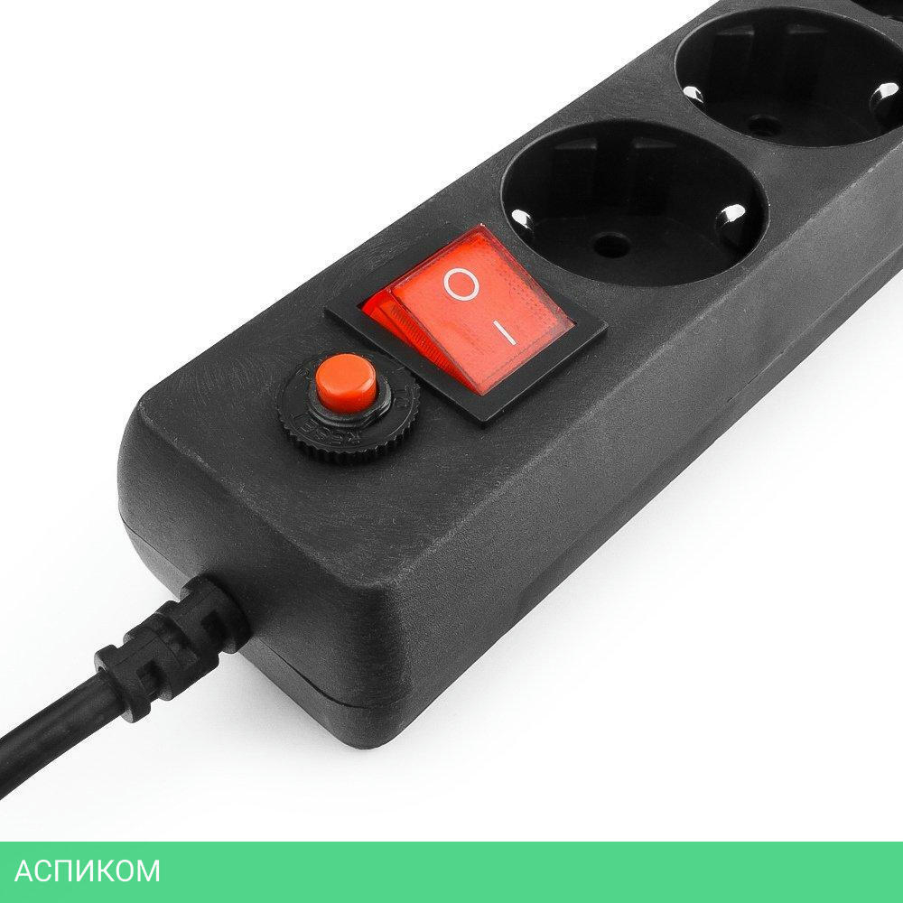 Сетевой фильтр Гарнизон EHB-00,5 6 розеток 0.5 м черный (ЕНВ-0)