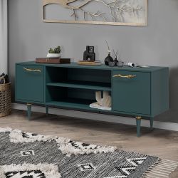 Тумба под ТВ Арт Колор matte 155см Классик Голд Зеленый бирюзовый матовый