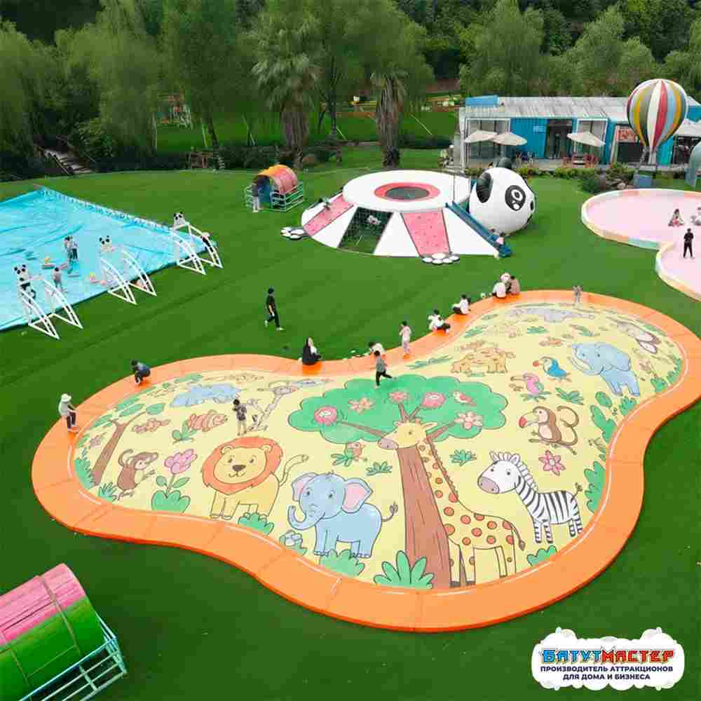 Надувная подушка на платформе «Тропический рай» 21×16,5×2 м