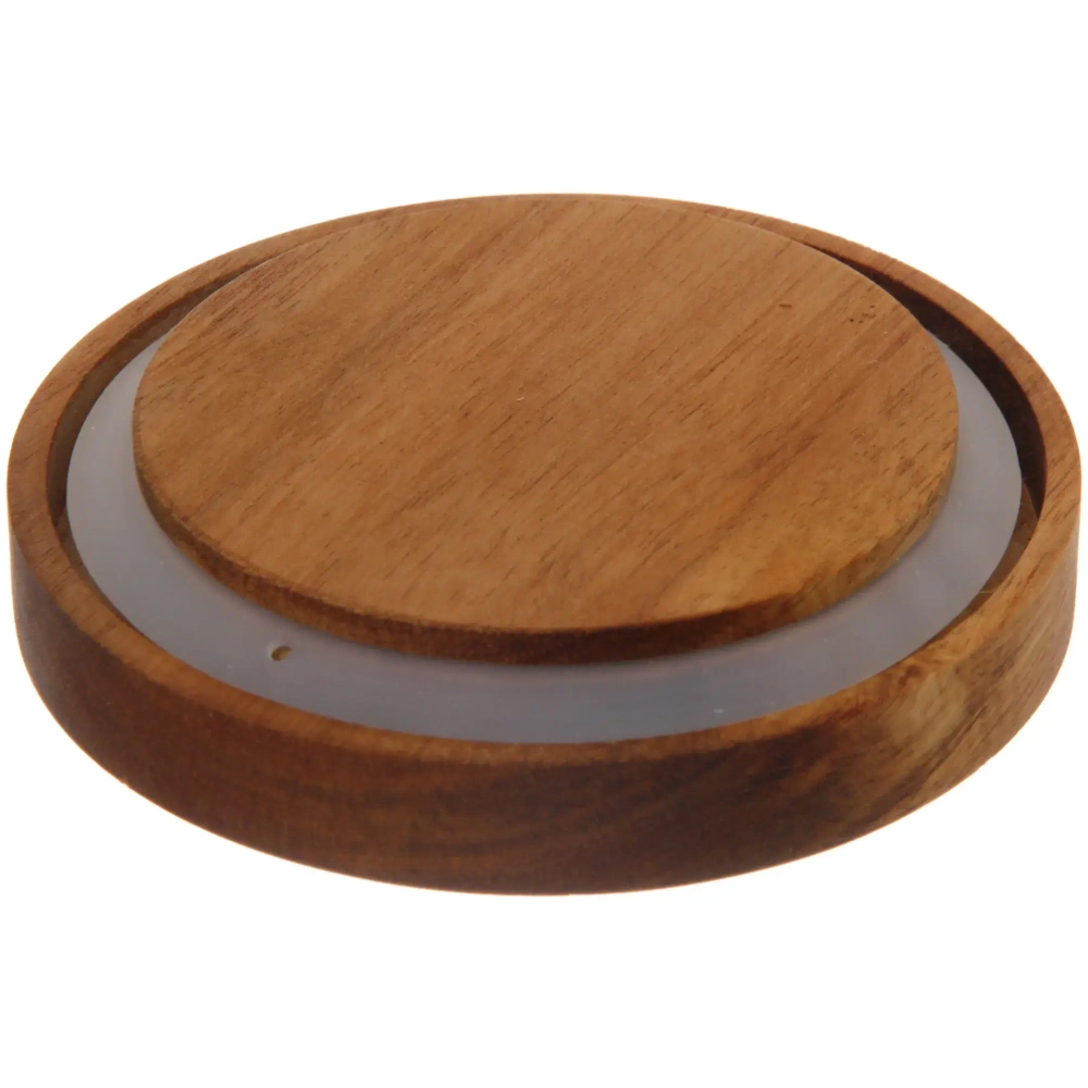 Банка для продуктов стеклянная 3000мл «Хай-Тек» с крышкой из акации 14*23см