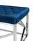 Банкетка-скамейка АРТ ДЕКО велюр синий сталь серебро