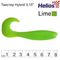 Твистер Helios Hybrid 3,15"/8,0 см Lime 7шт. (HS-14-008)