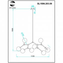 Люстра на штанге ST-Luce Chieti SL1506.203.08