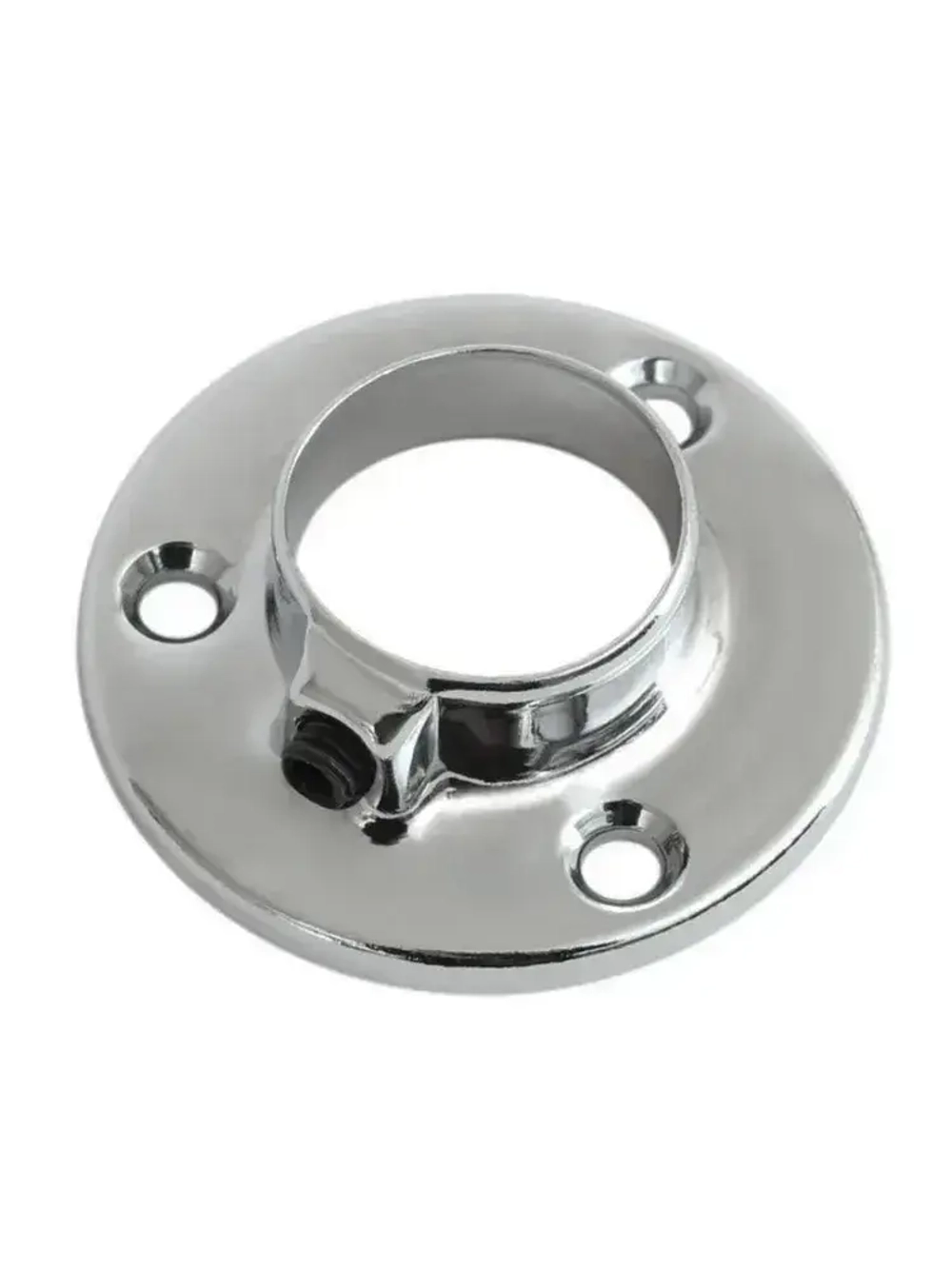 Штангодержатель мебельный для круглой штанги D25 мм, 2 шт., саморезы 6 шт. OTLEX для шкафа и гардероба, боковое крепление, металл, хромированное покрытие