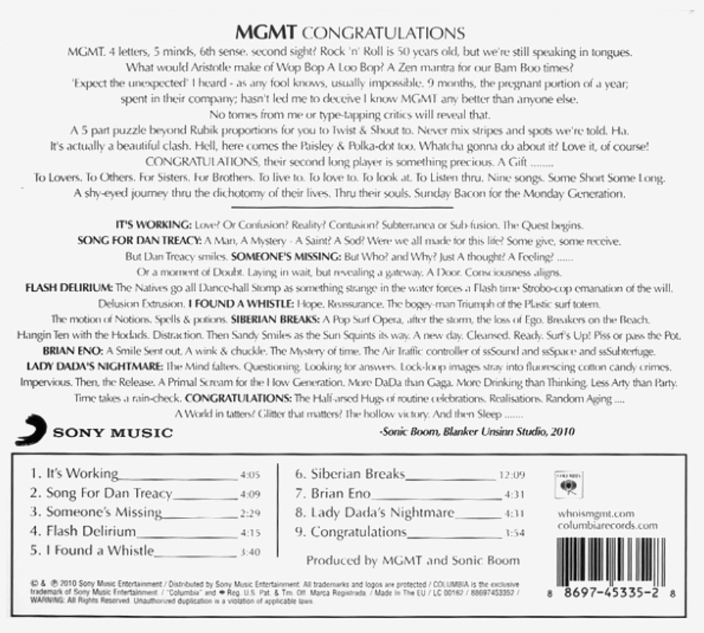 MGMT / Congratulations (Digisleeve)(CD)