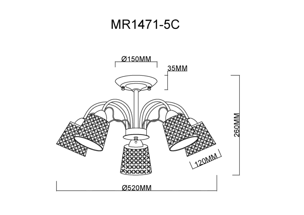 Потолочная люстра MyFar Luiza MR1471-5C