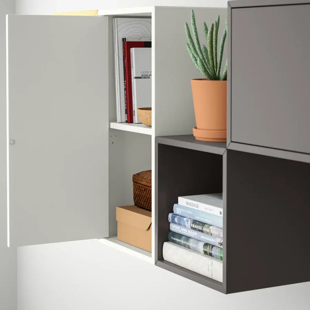 Комбинация для хранения - EKET IKEA/ ЭКЕТ ИКЕА,  175х70 см,  коричневы/белый/желтый/зеленый