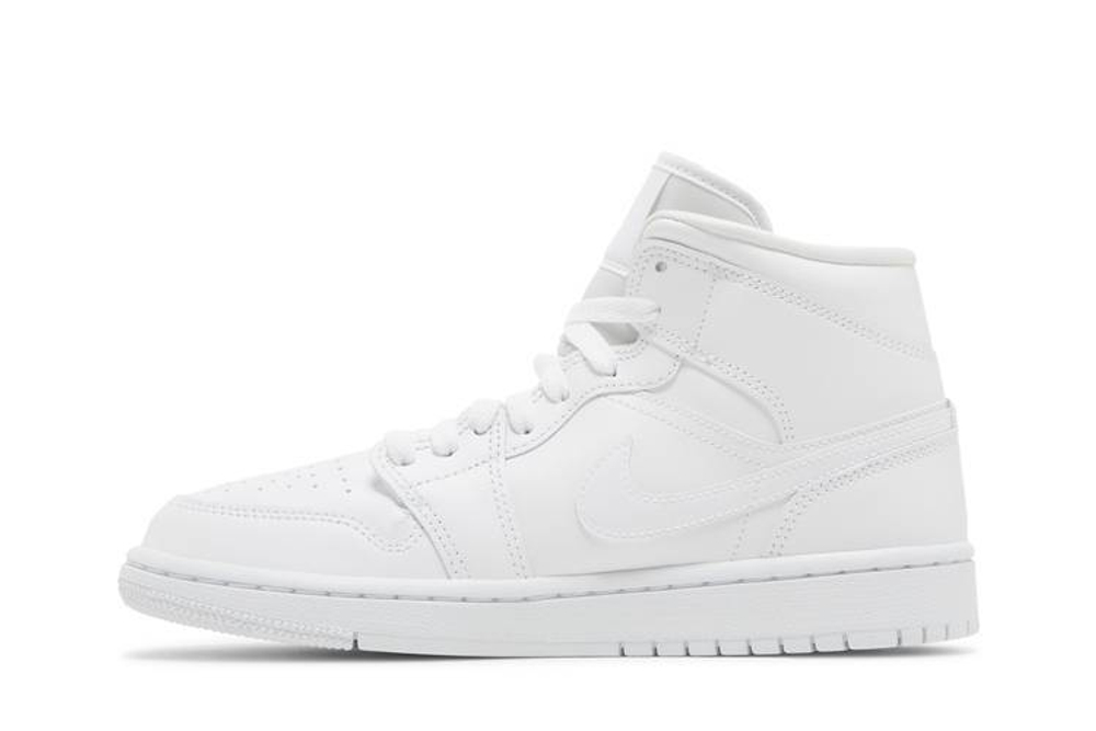 Кроссовки Jordan Air Jordan 1 Mid Triple White (Женская размерная сетка)