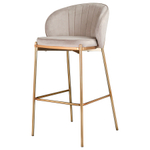 Стул барный Bergenson Bjorn Coral, велюр, серо-бежевый