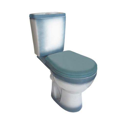 Унитаз-компакт "Рио" зеленый (гориз, нижн, сид. полип., 2-кн.арм.) (Rosa)