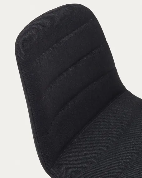 Полубарный стул Zunilda, черный с черными ножками