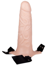 Фаллопротез пустотелый на ремешках LOVETOY, 18 см – реалистичный