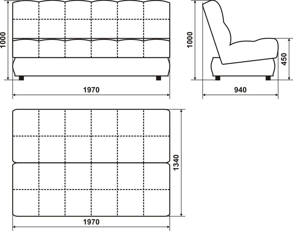 Диван "Фишт" без подлокотников, Новый Век, г.Екатеринбург