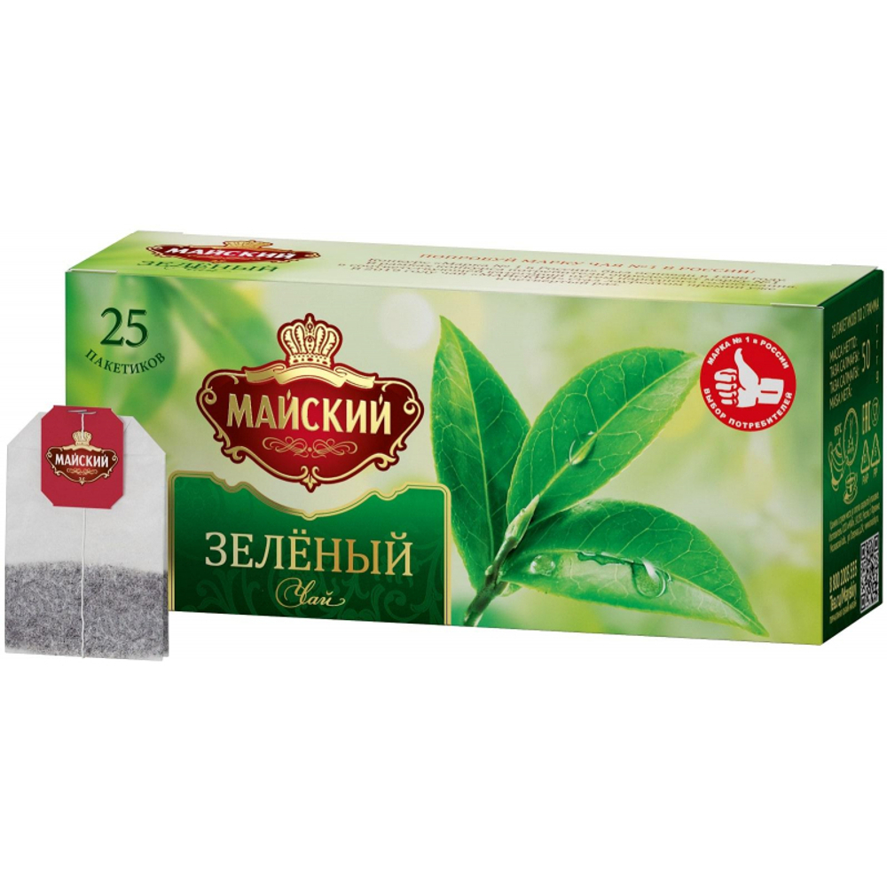 Чай зеленый Майский, 25 пакетиков х 2г