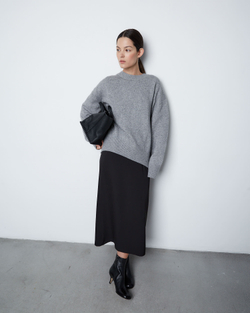 Джемпер из смесового кашемира с круглым вырезом светло-серый