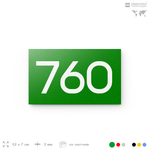 Номер на дверь 760, табличка на дверь для офиса, квартиры, кабинета, аудитории, склада, зеленая 120х70 мм, Айдентика Технолоджи