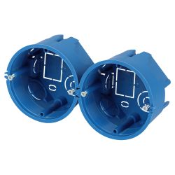 Коробка установочная ЭРА KUT-68-45-blue синяя 68х45мм для твердых стен саморезы IP20 | Коробки монтажные установочные для твердых стен