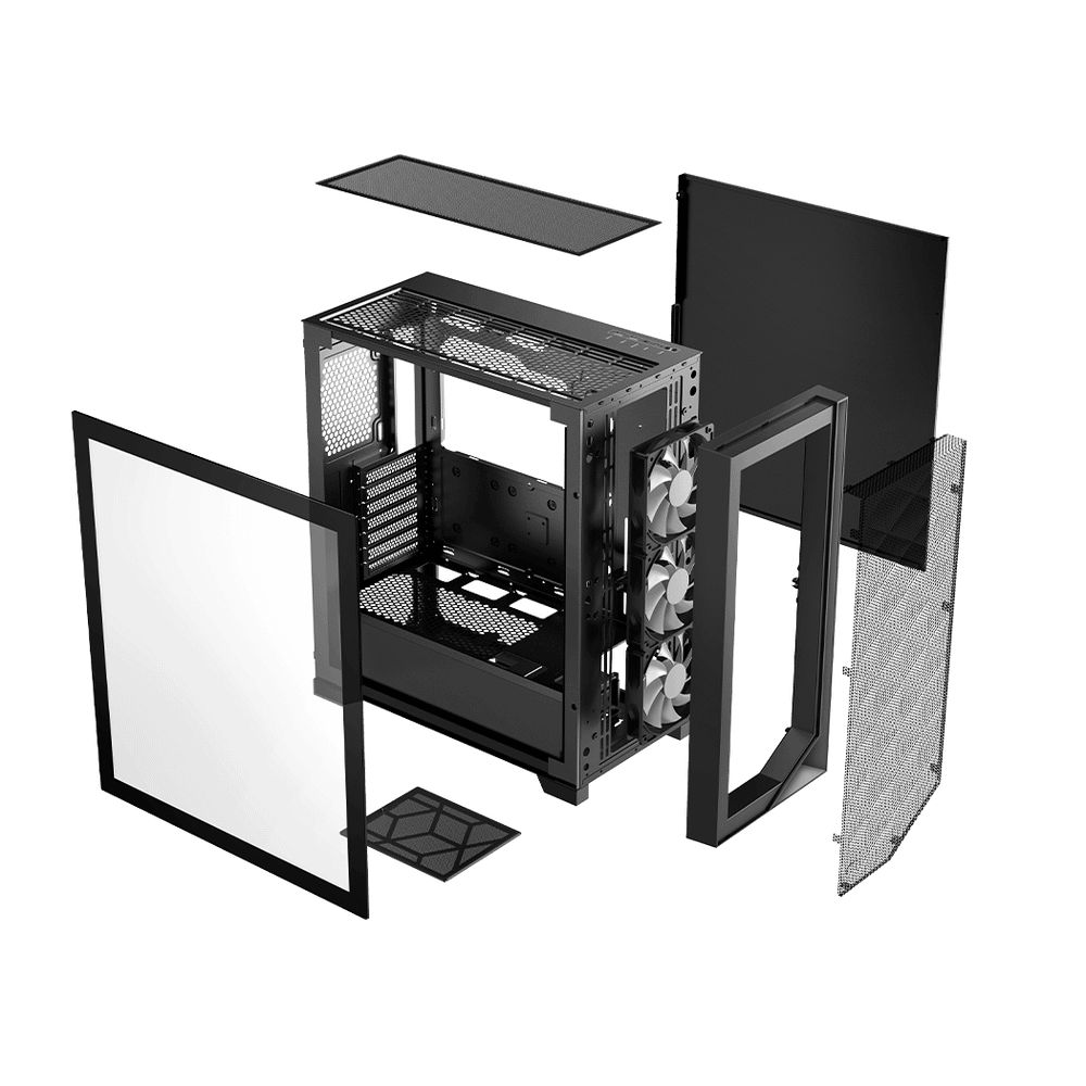 Корпус PCCooler C3D510 BK ARGB EATX/ATX/mATX/ITX USB3.0, 2xUSB2.0 Black