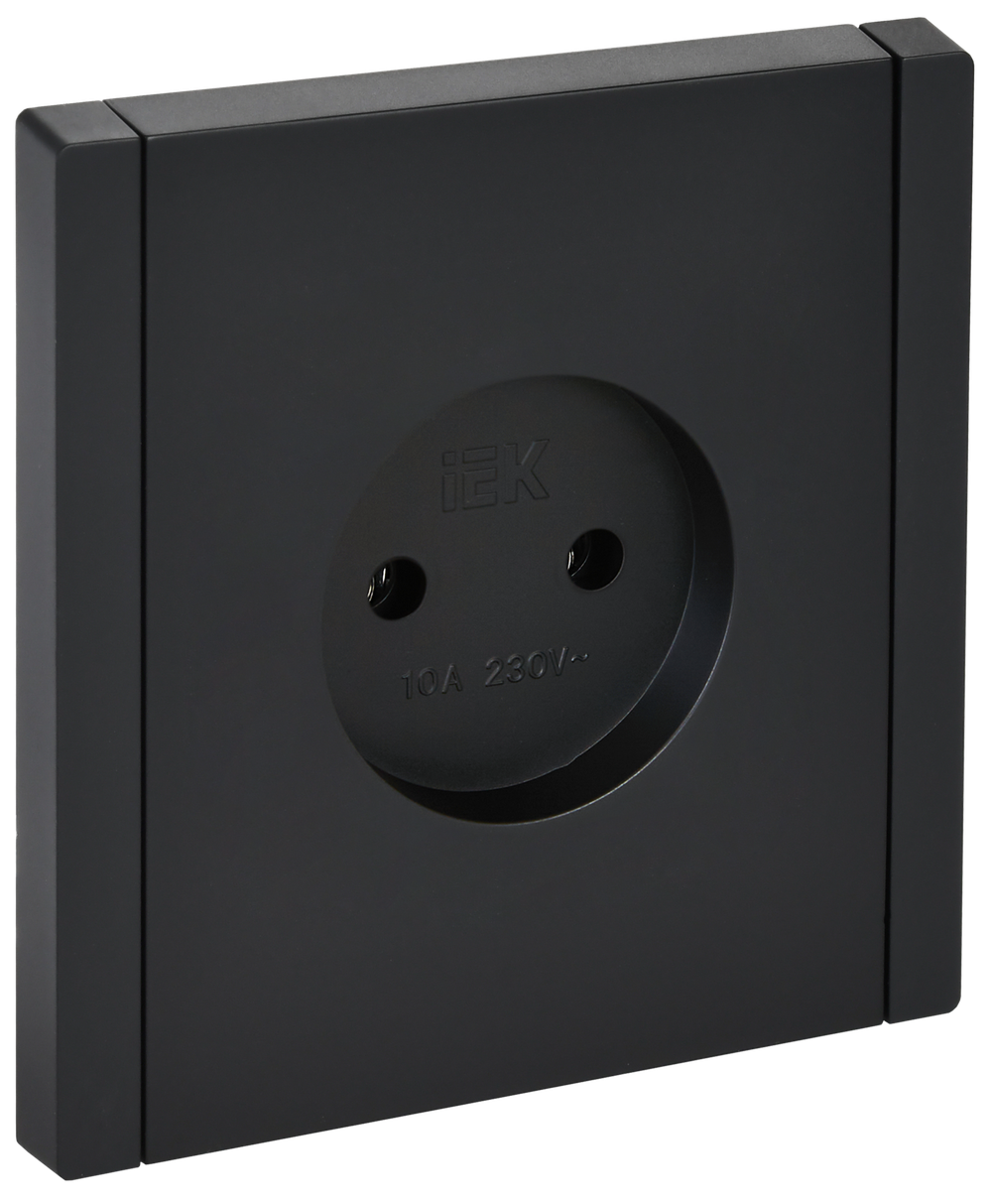 FORTE&PIANO Розетка 1-местная без заземления без защитных шторок винтовое крепление 10А FP118 черный IEK