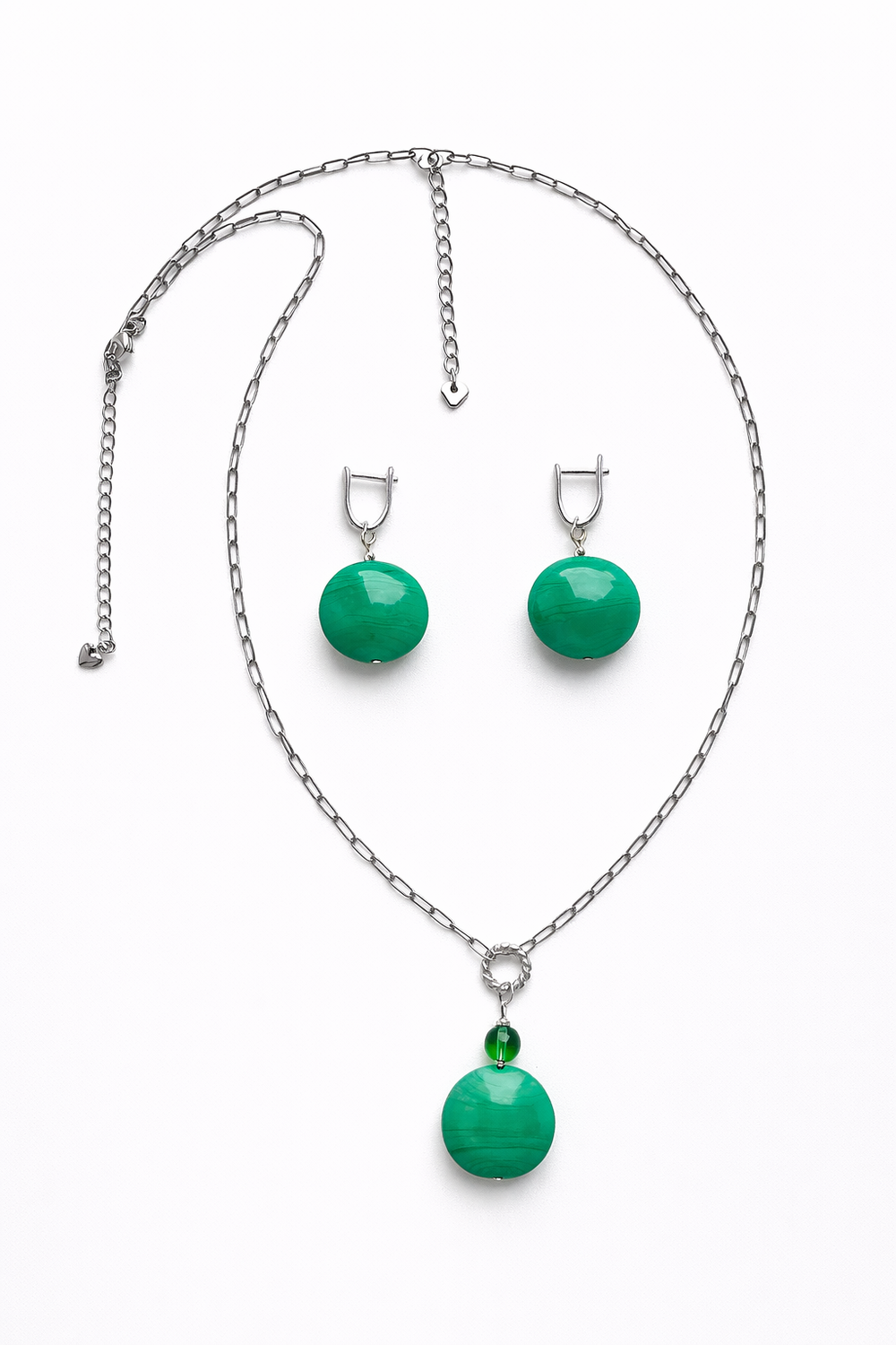 Комплект украшений из муранского стекла: колье, серьги