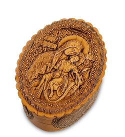 Народные промыслы BST-110/ 2 Шкатулка «Пресвятая Богородица « (береста)