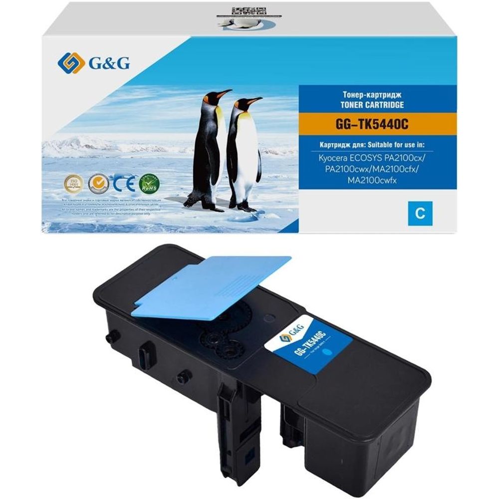 Тонер-картридж G&amp;G, аналог Kyocera TK-5440C для ECOSYS PA2100cx/PA2100cwx/MA2100cfx, голубой (2.4K)