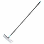 Швабра со щеткой-шробер + водосгон, универсальная для сухой и влажной уборки, черенок 130см, ширина 27см, щетина 3,5см, LAIMA HOME, 606806