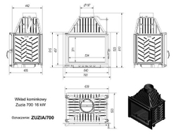 Топка каминная ZUZIA/700 (16 кВт)