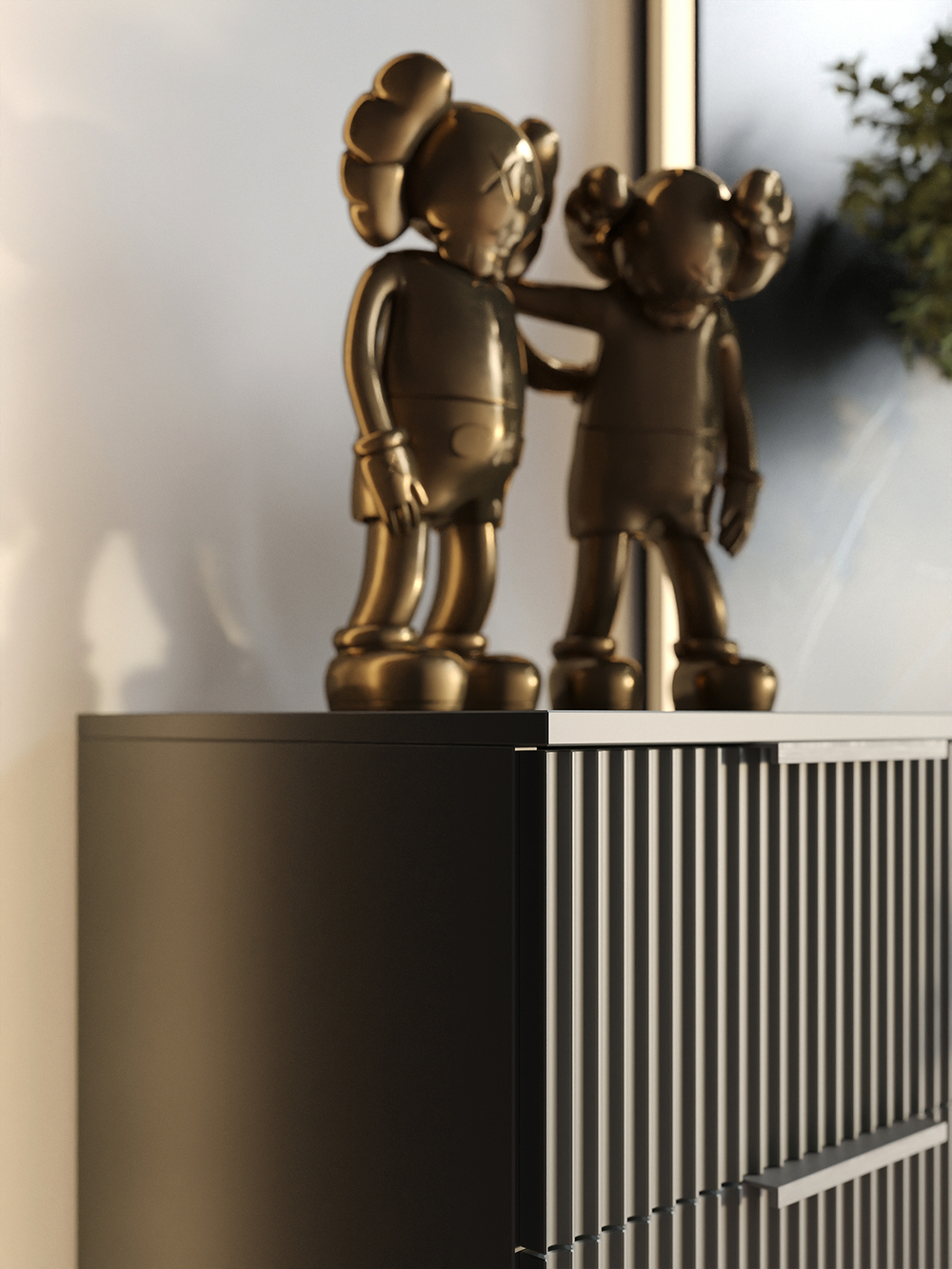 Комод Olympia для одежды, 4 ящика, цвет серый, габариты 45х90х40 см