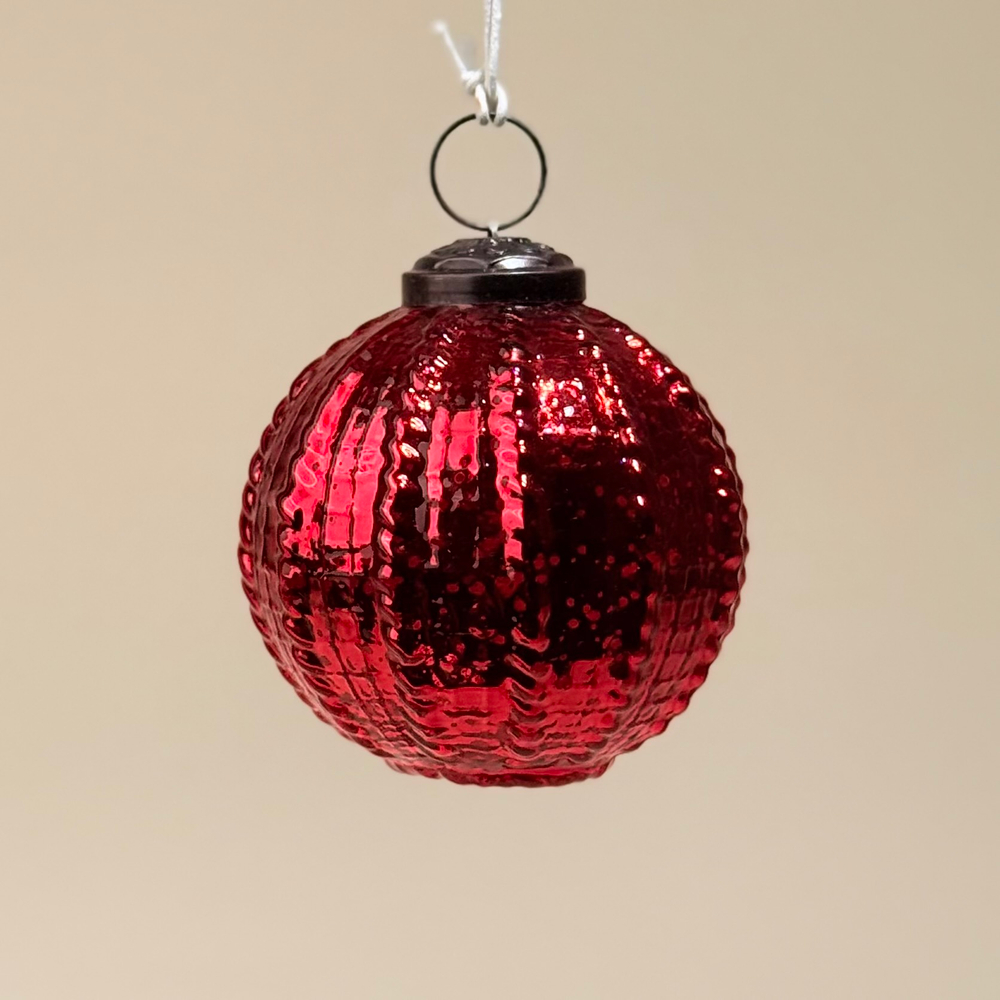 Елочная игрушка "Шар" (стекло), D8 см, Красный