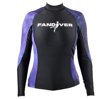 Гидрофутболка-рашгард FanDiver Galaxy женская фиолетовый/черный